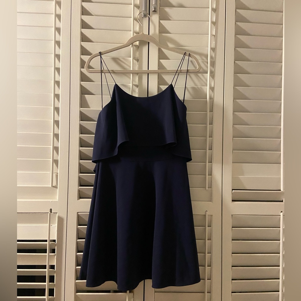 Alice + Olivia Macy blue short dress, size 4.